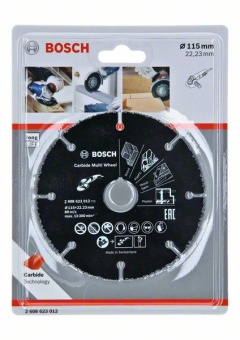 Отрезной диск для болгарки по дереву Bosch Carbide Multi Wheel, 115 мм  2608623012 (2.608.623.012)